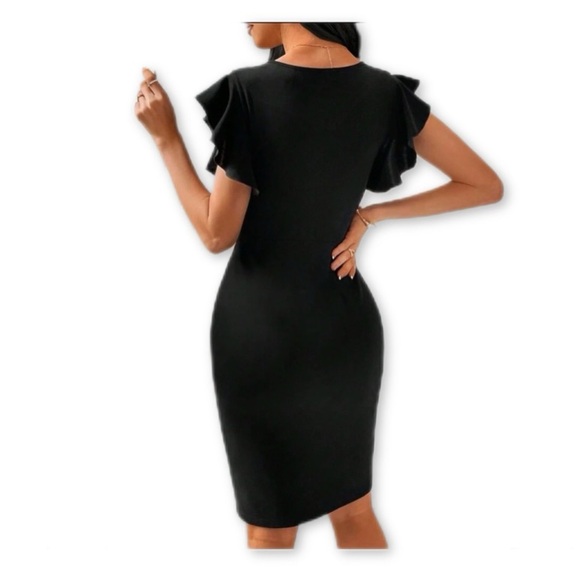 Elegant Black Bodycon Dress - Picture 2 of 8